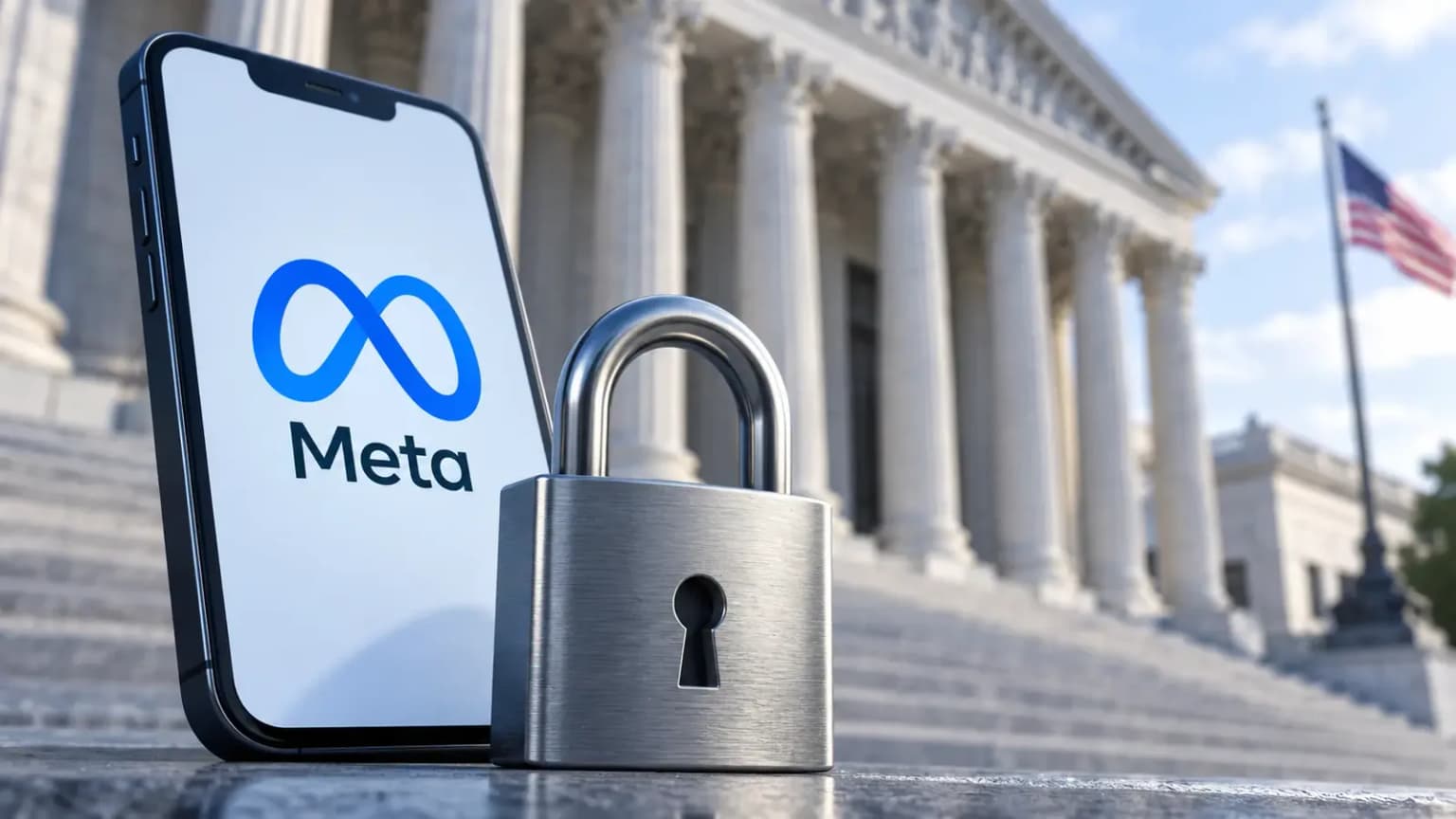 Meta Smartphone with Silver Padlock