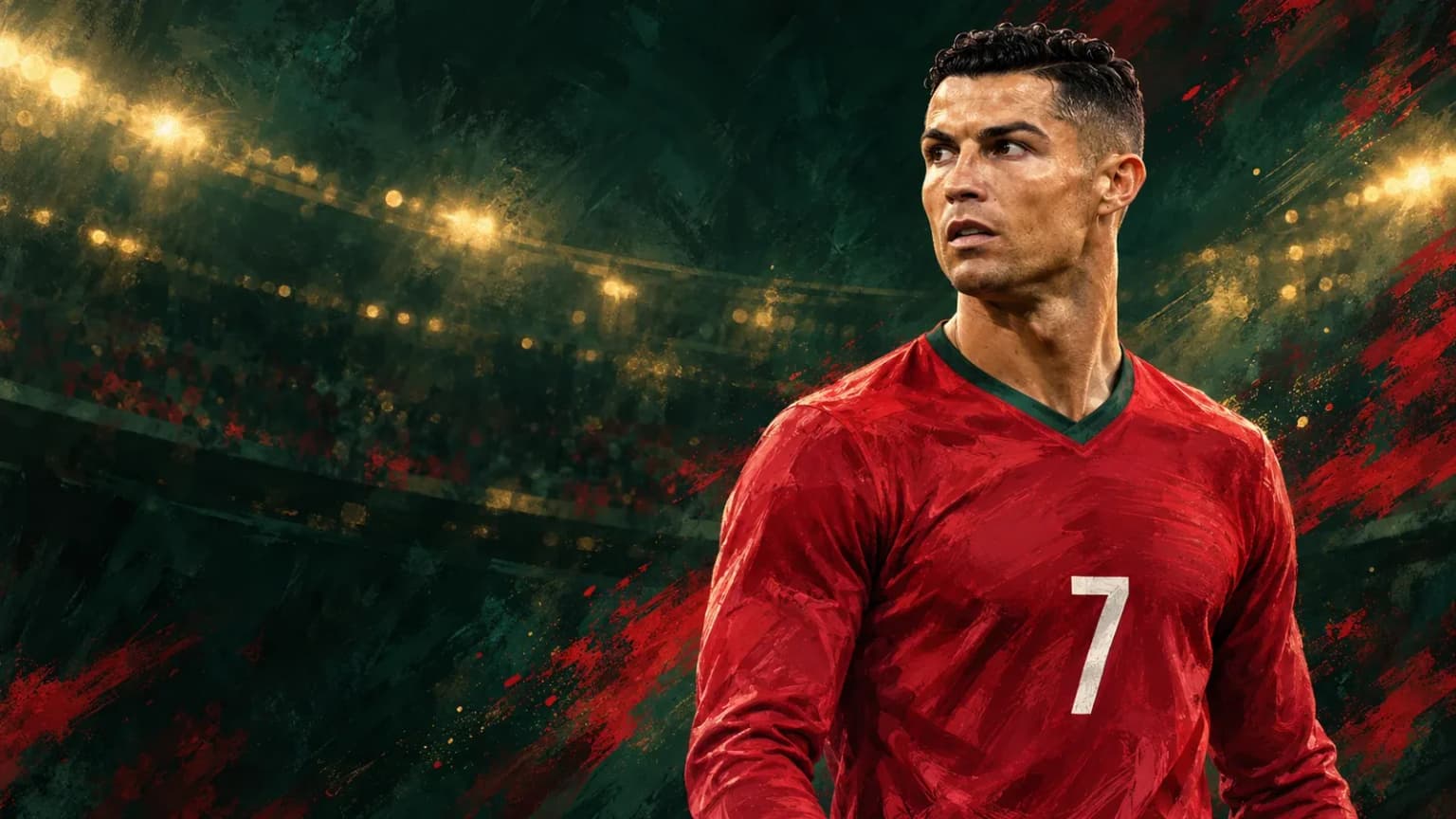Ronaldo Beneath Emerald Stadium Lights